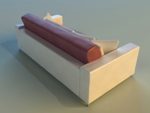 sofa leather pillows long Modèle 3D