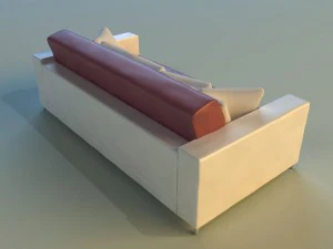 sofa leather pillows long 3D Model