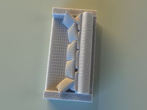 sofa leather pillows long Modèle 3D