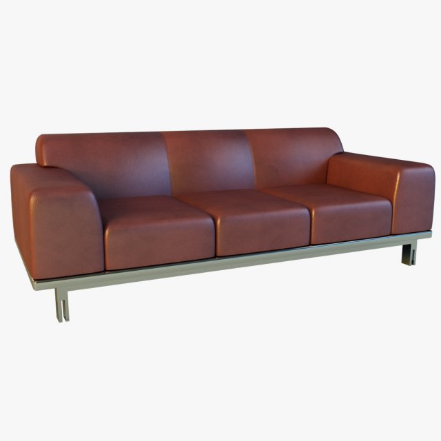 sofa leather modern steel 3D Model .c4d .max .obj .3ds .fbx .stl .blend 