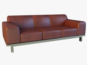 sofa leather modern steel 3D-Modell