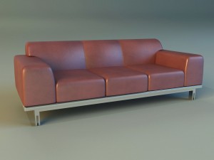 sofa leather modern steel 3D Model