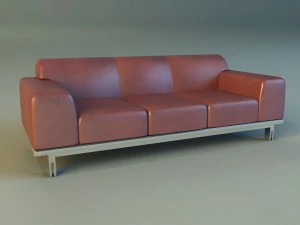 sofa leather modern steel 3D Model