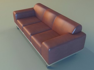 sofa leather modern steel 3D Model