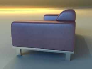 sofa leather modern steel 3D Model