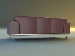 sofa leather modern steel 3D Model