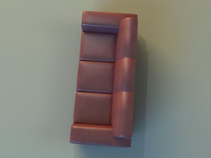 sofa leather modern steel 3D Model