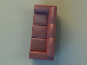 sofa leather modern steel 3D Model