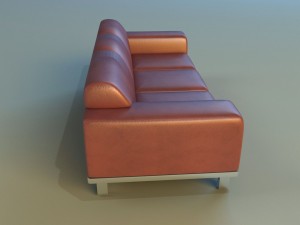 sofa leather modern steel 3D Model