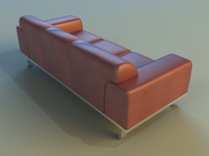 sofa leather modern steel 3D Model