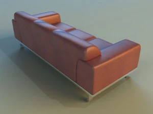 sofa leather modern steel 3D Model