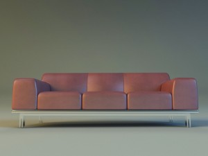 sofa leather modern steel 3D Model