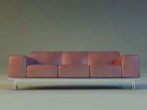 sofa leather modern steel 3D Model