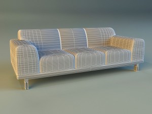 sofa leather modern steel 3D Model