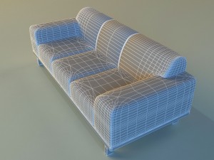 sofa leather modern steel 3D Model