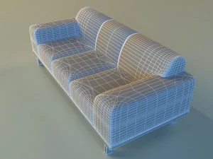 sofa leather modern steel 3D Model