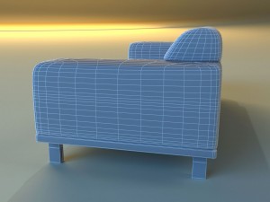 sofa leather modern steel 3D Model