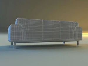 sofa leather modern steel 3D Model