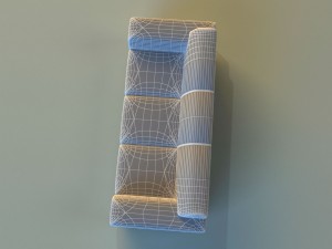 sofa leather modern steel 3D Model