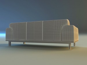 sofa leather modern steel 3D Model