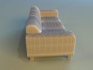sofa leather modern steel 3D Model