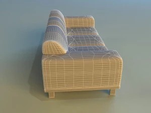 sofa leather modern steel 3D Model