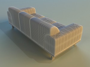 sofa leather modern steel 3D Model