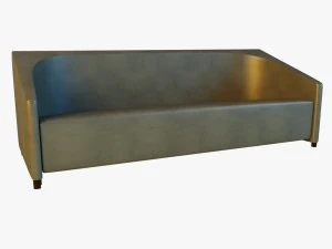 sofa kulit klasik sederhana Model 3D