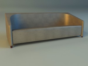 sofa leather classic simple 3D Model