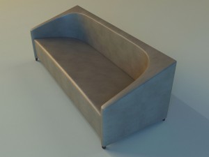 sofa leather classic simple 3D Model