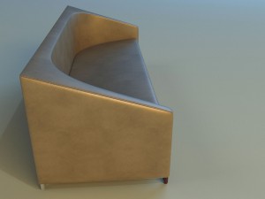 sofa leather classic simple 3D Model