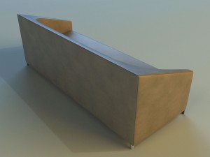 sofa leather classic simple 3D Model