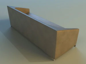 sofa leather classic simple 3D Model