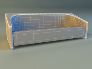 sofa leather classic simple 3D Model