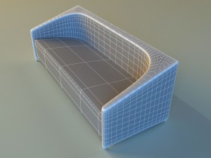 sofa leather classic simple 3D Model