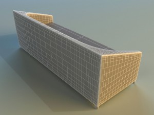 sofa leather classic simple 3D Model