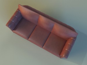 sofa leather classic red 3D Model