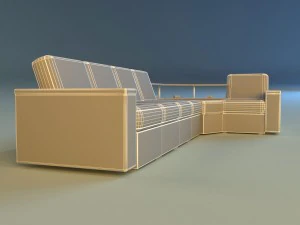 corner modern sofa 3D Model