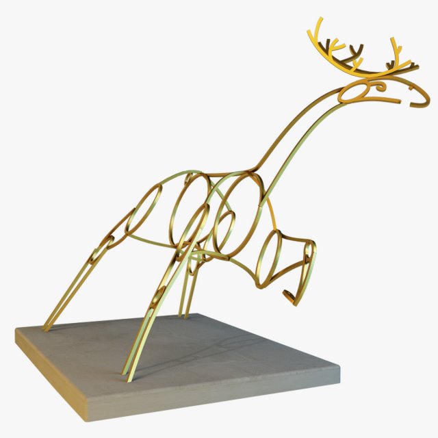 statue of deer 3D Model .c4d .max .obj .3ds .fbx .stl .blend 