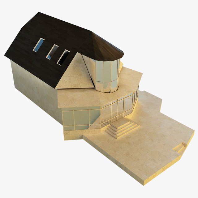 house lowpoly 3D Model .c4d .max .obj .3ds .fbx .stl .blend 