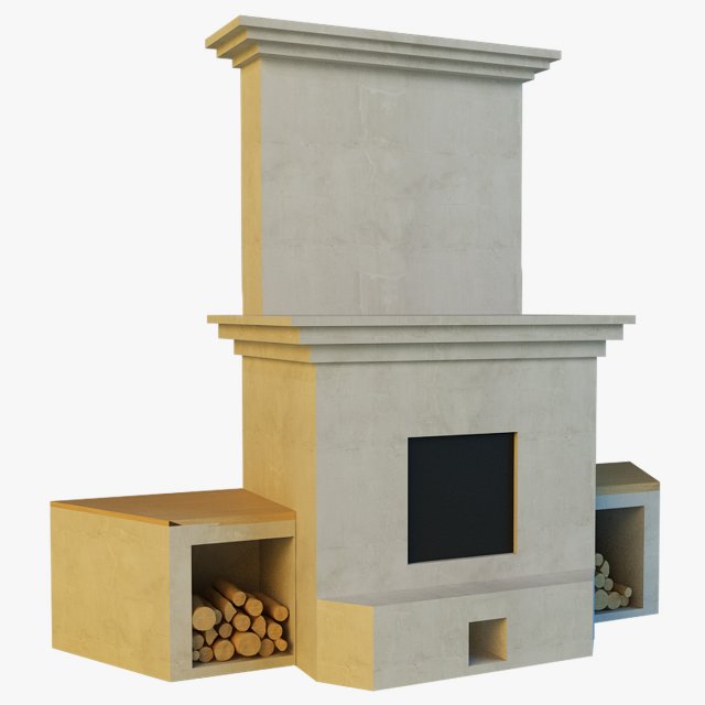 fireplace 1 3D-Modell .c4d .max .obj .3ds .fbx .stl .blend 
