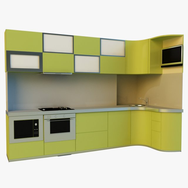 kitchen 4 Model 3D .c4d .max .obj .3ds .fbx .stl .blend 
