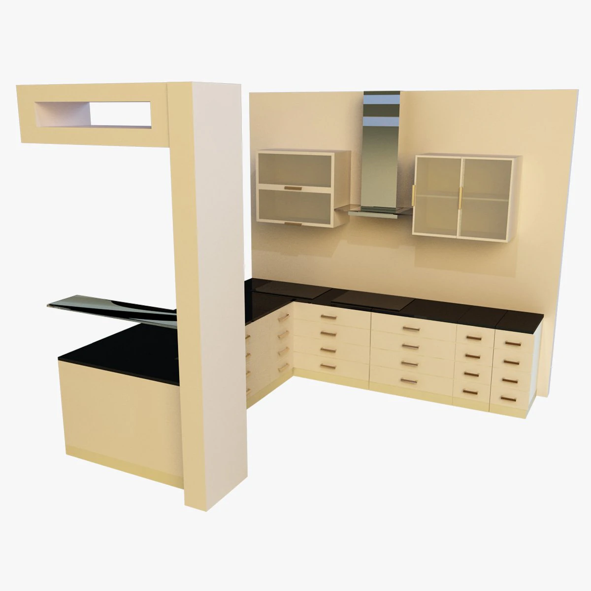 kitchen 9 3D Model .c4d .max .obj .3ds .fbx .stl .blend