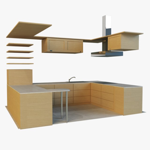 kitchen 10 3Dモデル .c4d .max .obj .3ds .fbx .stl .blend