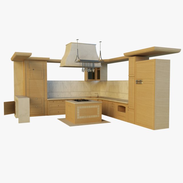 kitchen 14 3D Model .c4d .max .obj .3ds .fbx .stl .blend