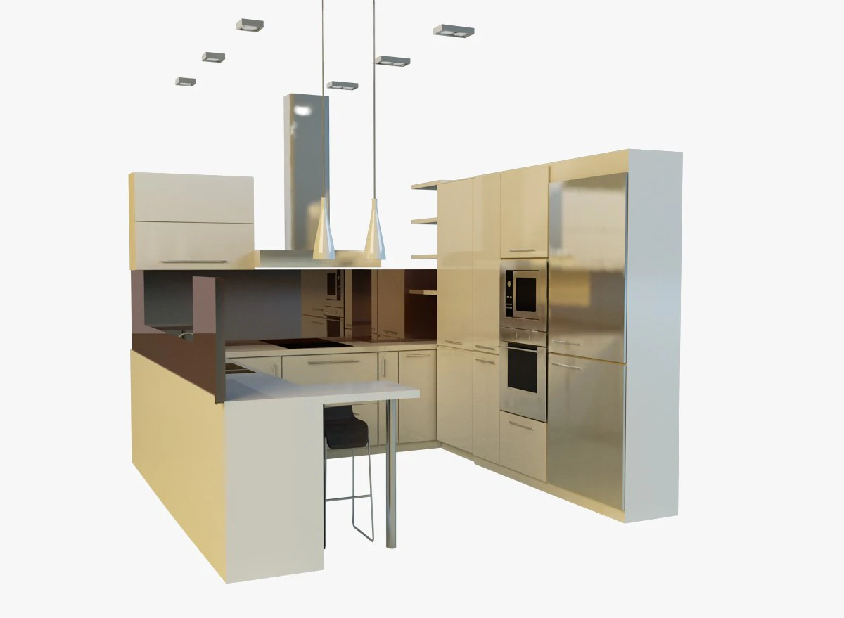 kitchen 18 3D Model .c4d .max .obj .3ds .fbx .stl .blend