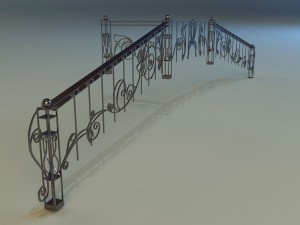 forged railing Modello 3D