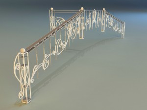 forged railing Modello 3D