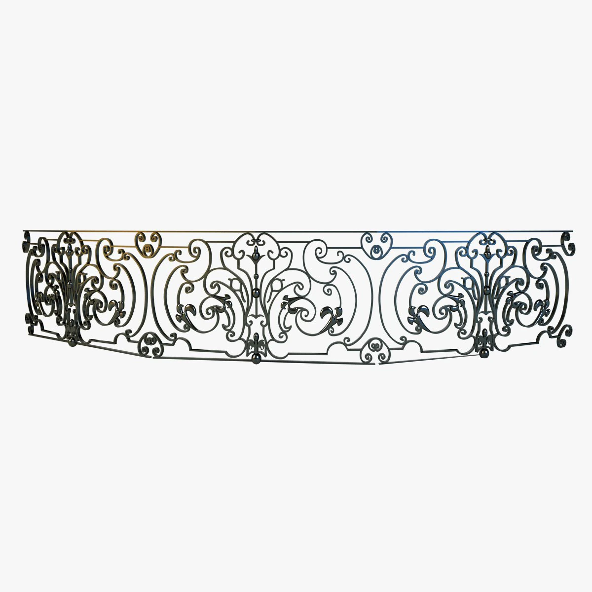 forged railing 4 3D Model .c4d .max .obj .3ds .fbx .stl .blend 