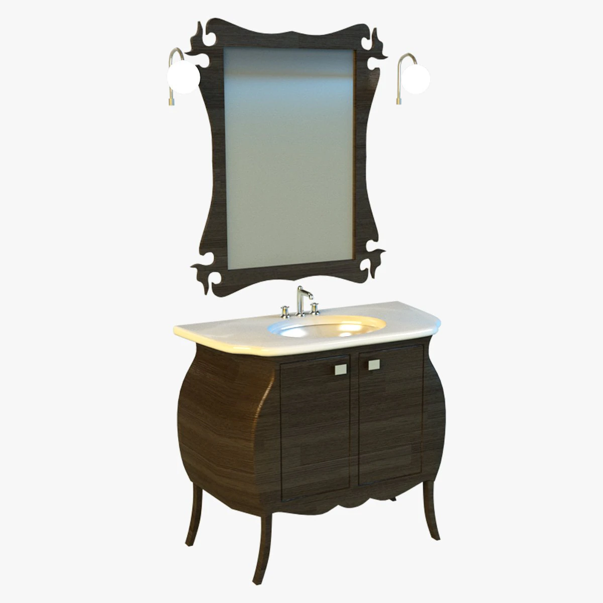 washbasin 6 3D Model .c4d .max .obj .3ds .fbx .stl .blend 